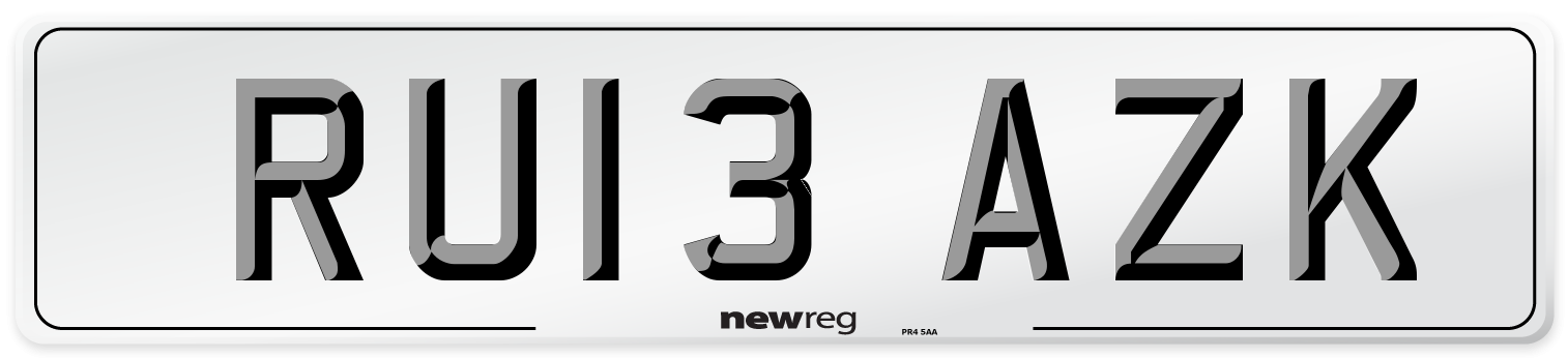 RU13 AZK Number Plate from New Reg
